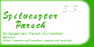 szilveszter parsch business card